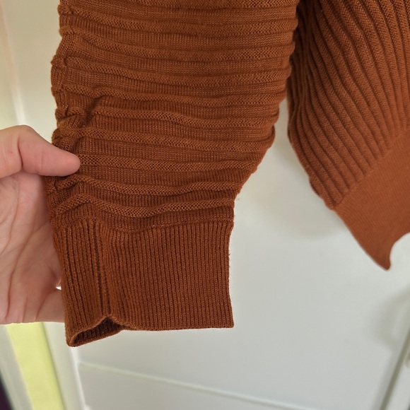 Elegant Rust Ribbed Sweater - Picture 3 of 7